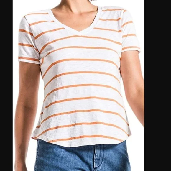 Z Supply The Vienna Striped V Neck Tee - Picture 1 of 5